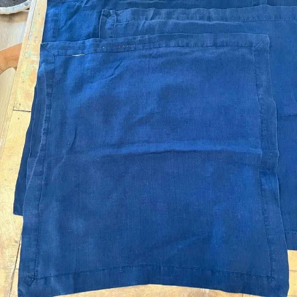 Napkin Set of 6 22in x 22in Navy Blue 100% Linen